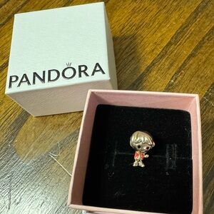 Authentic Pandora Sterling Silver Ron Weasley Charm with Red Detail